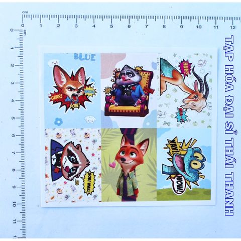 10 tấm sticker Cáo Thỏ Zootopia