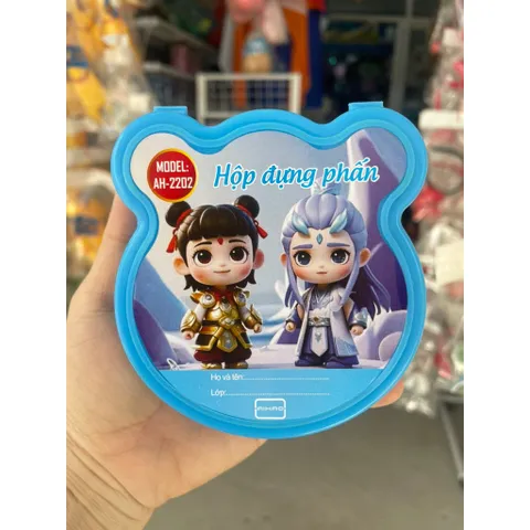 Hộp đựng phấn gồm 2 viên và 1 bông lau phấn