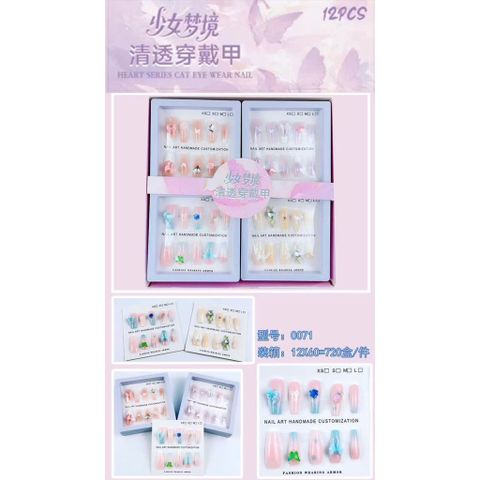 01 bộ móng tay thiết kế màu và đính hạt đá đi chơi Tết
