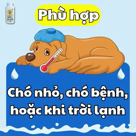Phấn tắm khô, khử mùi, đuổi ve cho chó con hoặc chó bệnh
