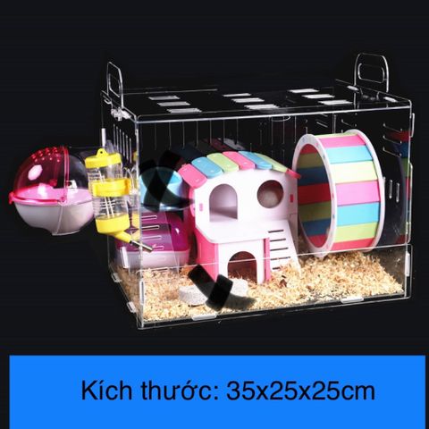 Chuồng mika 35cm full phụ kiện cho thú cưng hamster