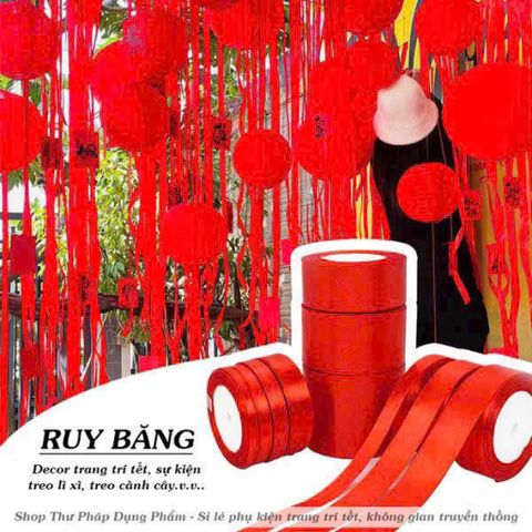 Dây ruy băng đỏ trang trí Tết