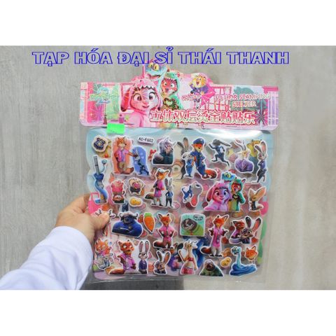 100 Sticker 3D Cáo Thỏ Zootopia