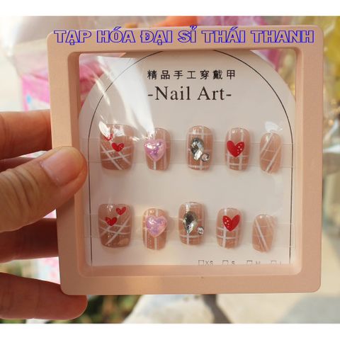 01 Bộ Móng tay giả đính đá trang trí đi chơi Tết