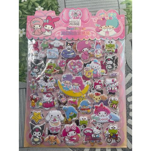 01 vỉ Sticker dán 3D đủ mẫu (có sẵn keo dán) siêu đáng yêu
