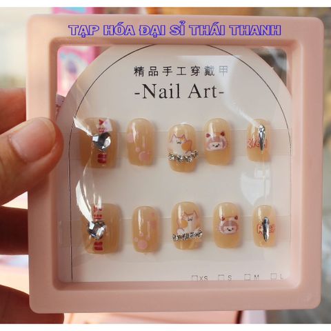 01 Bộ Móng tay giả đính đá trang trí đi chơi Tết