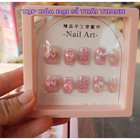 01 Bộ Móng tay giả đính đá trang trí đi chơi Tết