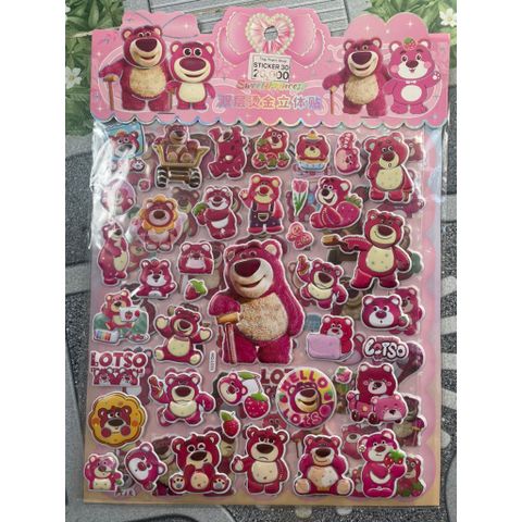 01 vỉ Sticker dán 3D đủ mẫu (có sẵn keo dán) siêu đáng yêu