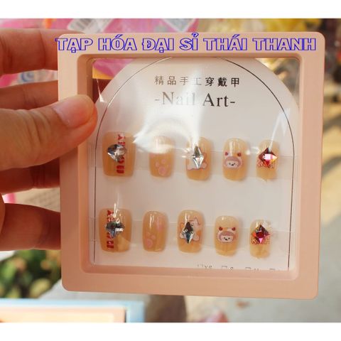 01 Bộ Móng tay giả đính đá trang trí đi chơi Tết