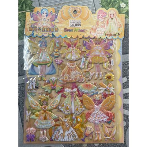 01 vỉ Sticker dán 3D đủ mẫu (có sẵn keo dán) siêu đáng yêu