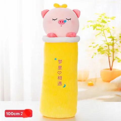 Gấu bông gối ôm hình heo vải mềm mịn