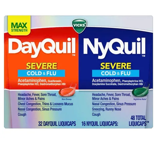 DayQuil & NyQuil 48 viên Hàng Mỹ Strength Severe Cold & Flu 724579
