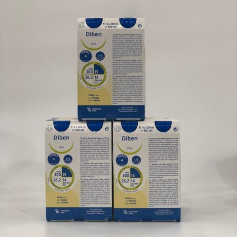 Combo 3 Lốc Sữa DIBEN DRINK cho người tiểu đường, suy dinh dưỡng (12 chai x 200ml)