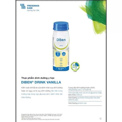 Combo 3 Lốc Sữa DIBEN DRINK cho người tiểu đường, suy dinh dưỡng (12 chai x 200ml)