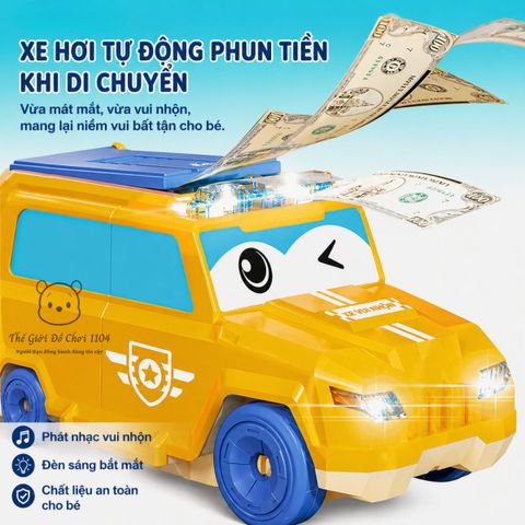 Đồ chơi xe ô tô chạy tự động phun tiền xoay 360 độ tăng khả năng quan sát cho bé Thế Giới Đồ Chơi 1104