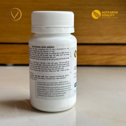 Viên uống giúp bé ăn khỏe ngủ ngon, phát triển chiều cao Aotearoa Vitality GHR Amino 60 viên