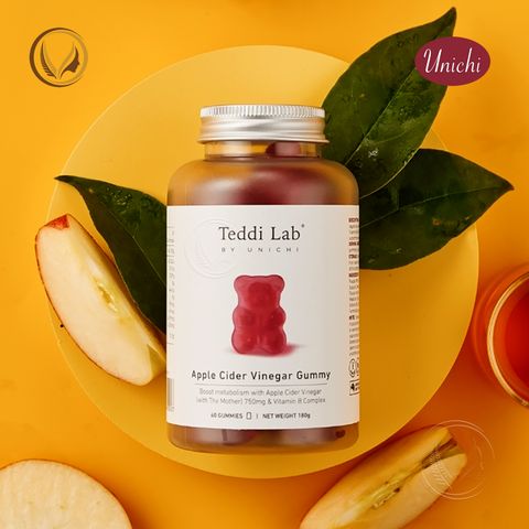 Kẹo dẻo giấm táo, hỗ trợ giảm cân Unichi Apple Cider Vinegar Gummy 60 viên