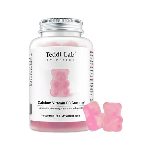 Kẹo dẻo bổ sung Canxi Vitamin D3 giúp xương chắc khỏe Unichi Teddi Lab Calcium Vitamin D3 Gummy 60 viên