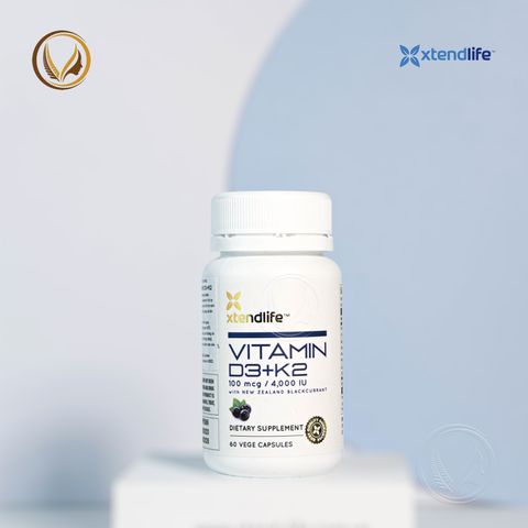 Viên uống bổ sung vitamin d3+k2 Xtend Life Vitamin D3 + K2 60 viên