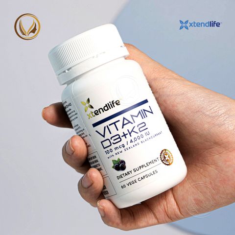 Viên uống bổ sung vitamin d3+k2 Xtend Life Vitamin D3 + K2 60 viên
