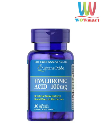 Viên uống bổ sung Puritan’s Pride Hyaluronic Acid 100mg 30 viên