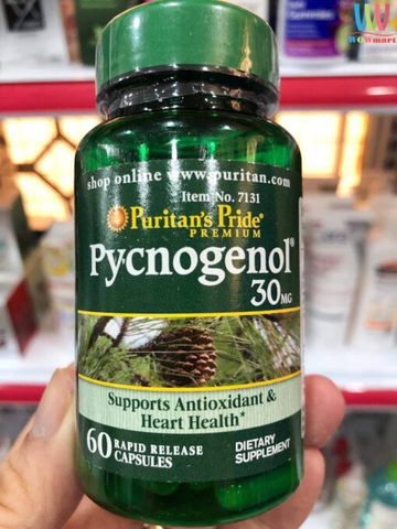 Chống oxy hóa từ nhựa cây thông đỏ Puritan’s Pride Pycnogenol 30 mg 60 viên