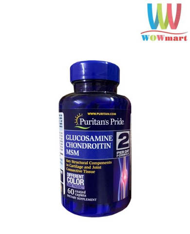 Viên uống bổ khớp Puritan’s Pride Glucosamine, MSM 60 Caplets