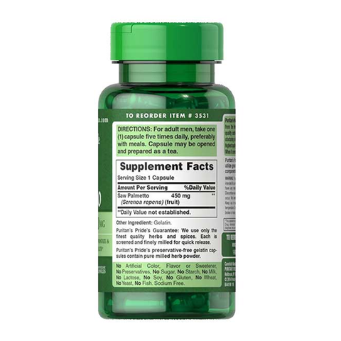 (Công Ty Nhập Khẩu) Viên uống hỗ trợ tiền liệt tuyến Puritan's Pride Saw Palmetto 
