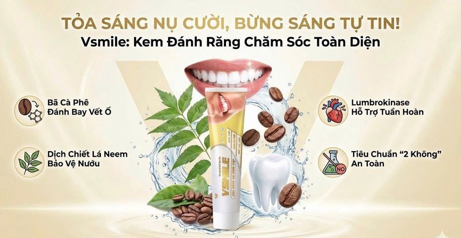Kem đánh răng Vsmile - Hương vị cà phê độc đáo