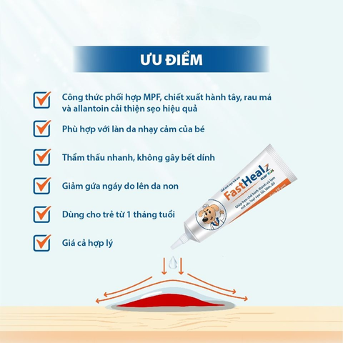 Gel mờ sẹo Fasthealz scar kids 12g - Hỗ trợ làm mờ sẹo thâm, sẹo lõm, sẹo đỏ cho bé Novocare 728395