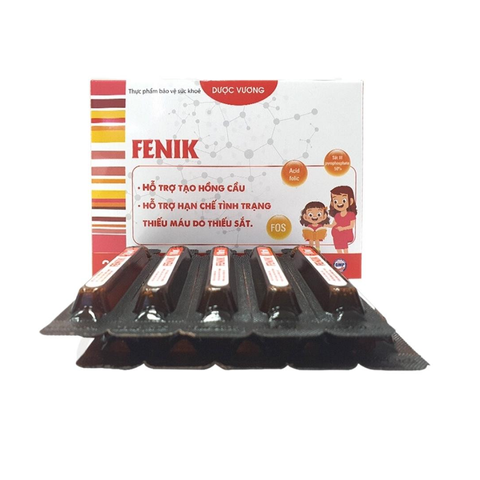 Sắt Dạng Nước Fenik Dược Vương - Hỗ Trợ Bổ Máu, Cung Cấp Sắt III, Acid Folic, Vitamin B6, B12 - Hộp 20 Ống 10ml 728397