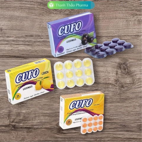 Kẹo ngậm Cufo Việt Quất - Chanh - Chanh Mật Ong - Hộp 2 vỉ x 12 viên - Date luôn mới 728434