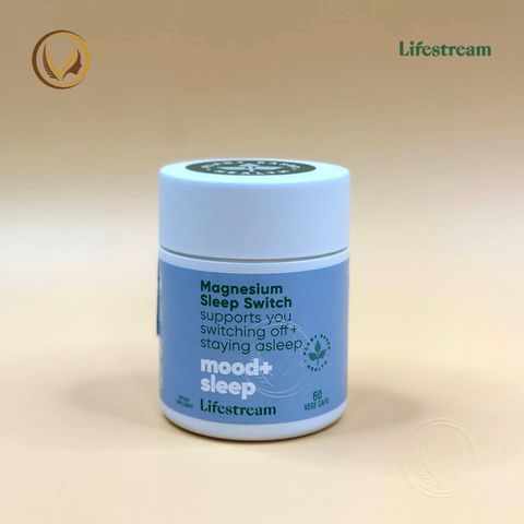 Viên uống hỗ trợ giấc ngủ ngon, giảm căng thẳng Lifestream Magnesium Sleep Switch 60 viên