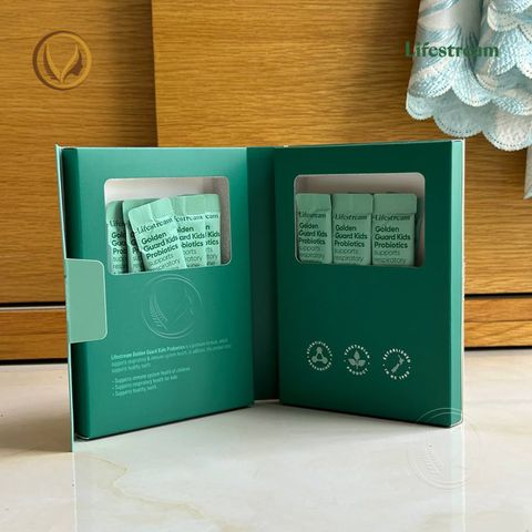Bột men vi sinh tăng miễn dịch và hô hấp cho trẻ em Lifestream Golden Guard Kids Probiotics 15 gói
