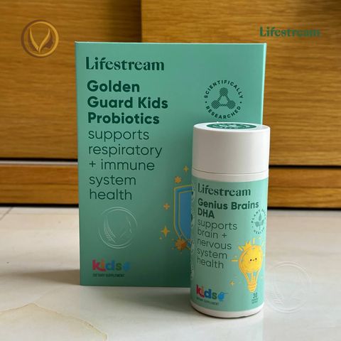 Bột men vi sinh tăng miễn dịch và hô hấp cho trẻ em Lifestream Golden Guard Kids Probiotics 15 gói