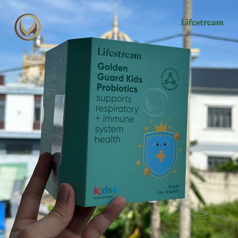 Bột men vi sinh tăng miễn dịch và hô hấp cho trẻ em Lifestream Golden Guard Kids Probiotics 15 gói