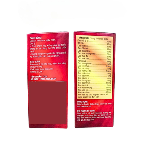 Viên uống Sâm Nhung Bổ Thận Bio Gold - Hỗ trợ sức khỏe thận cho nam và nữ, 40 viên, bổ huyết và cải thiện tình trạng thận hư 728475