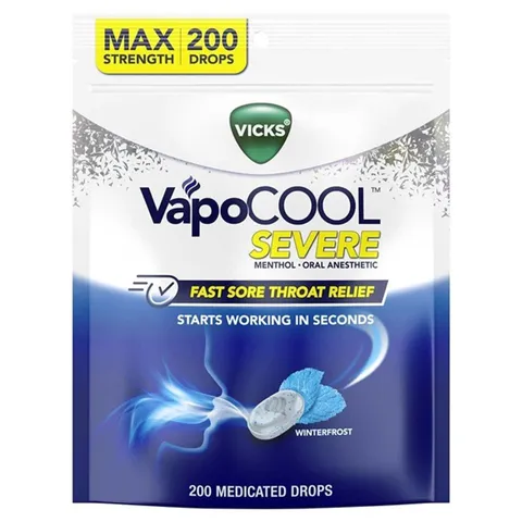Kẹo ngậm giảm ho Vicks VapoCool Severe 200 viên của Mỹ 728491