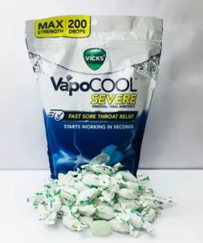 Kẹo ngậm giảm ho Vicks VapoCool Severe 200 viên của Mỹ 728491