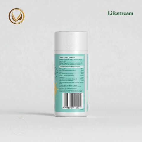 Viên uống bổ não, tăng cường trí nhớ tập trung cho trẻ em Lifestream Genius Brains DHA Kids 30 viên