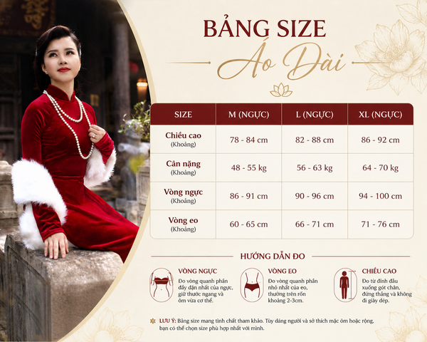 Áo dài nhung đỏ sang trọng dành cho quý cô