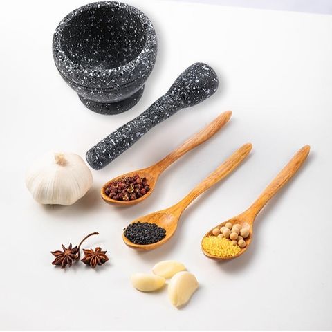 Chày cối giã tỏi họa tiết giả gỗ vân đá (TH9)