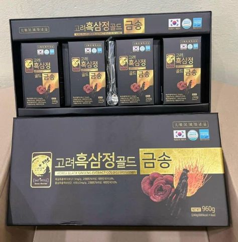 Cao Hắc Sâm Linh Chi Đông Trùng Hàn Quốc 4 Lọ 240g