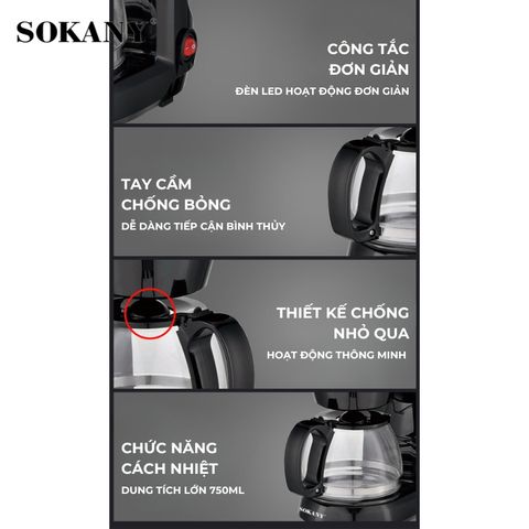 Máy Pha Cà Phê Nhỏ Giọt Tự Động SOKANY SKN-14106 (TH40)