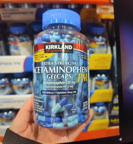 vien giảm đau ban đêm kirkland signature acetaminophen pm 500 mg..500vien