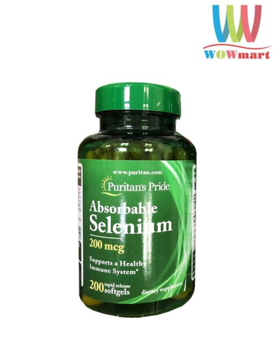 Viên uống bổ sung Selenium Puritan’s Pride Absorbable Selenium 200mcg 200 Viên 728661