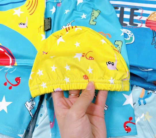 Set bộ đồ bơi cho bé đi bơi đi biển hoạt hình khủng long cá mập babyshark dễ thương kèm mũ mùa hè