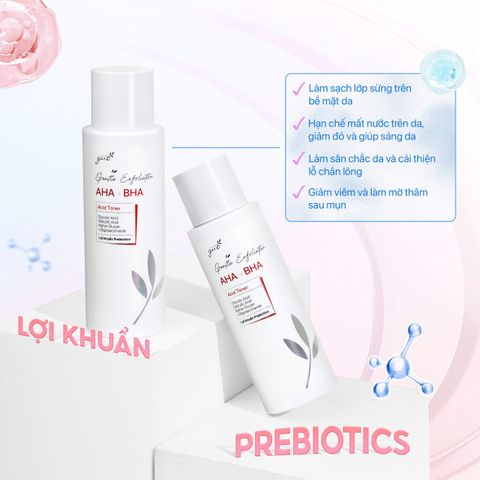 Toner Tẩy Tế Bào Chết Dịu Nhẹ GUO 120ml - AHA 5% & BHA 1% Cho Mẹ Bầu, Chăm Sóc Da Nhạy Cảm, Làm Sạch, Se Khít Lỗ Chân Lông