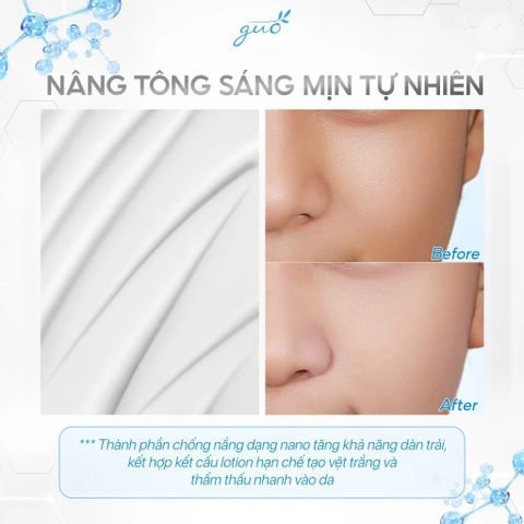 Kem Chống Nắng Đa Tầng GUO SPF 50+ PA++++ - Kem Chống Nắng Bảo Vệ Toàn Diện 30gr Cho Da Nhạy Cảm và Da Dầu Mụn