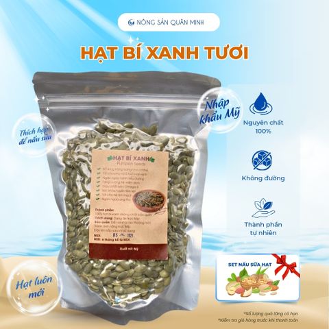 Hạt Bí Xanh Sấy Khô Nhập Khẩu Ấn Độ - Dinh Dưỡng Tự Nhiên, Snack Thơm Ngon 500g, Thích Hợp Cho Salad và Sữa Hạt